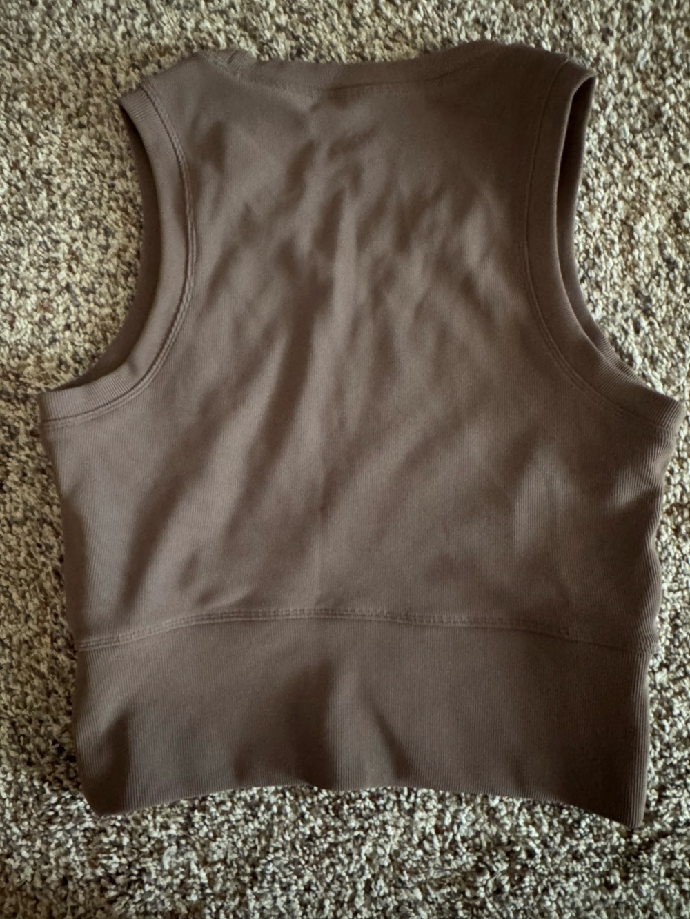 Everyday Ribbed Active Crop Tank Top - Brown - Picture 3 of 3